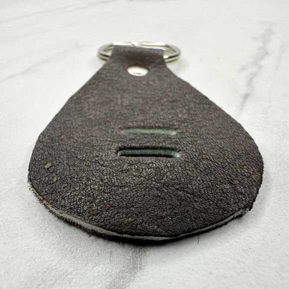 Soft Brown Leather Keychain Keyring - Picture 6 of 8